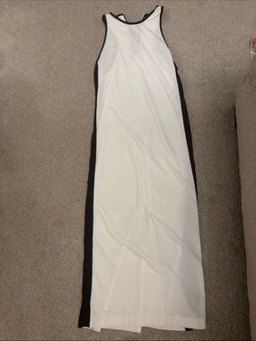 Zara White Tank Maxi Dress with Black Trim